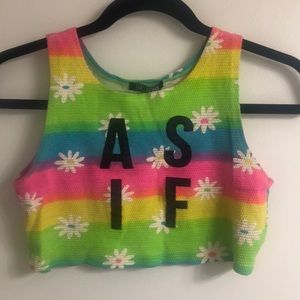 DIMEPIECE LA MULTI COLOR AS IF CROP TOP